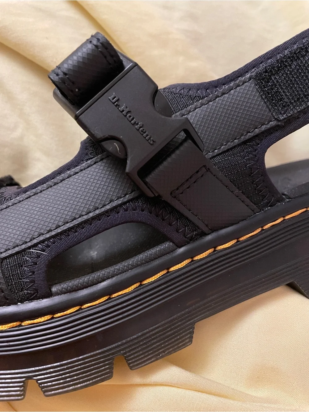 Doc Martens Unisex Black Velcro Strap Platform Sandals